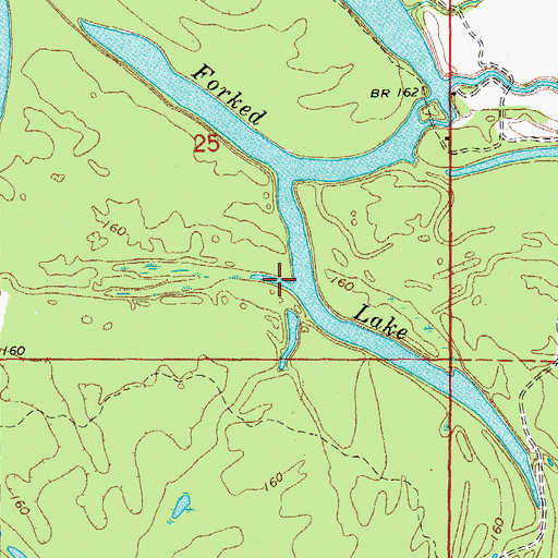 Topographic Map of Forked Lake, AR