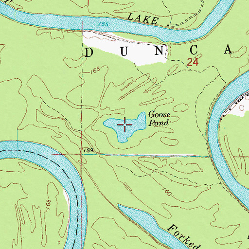 Topographic Map of Goose Pond, AR