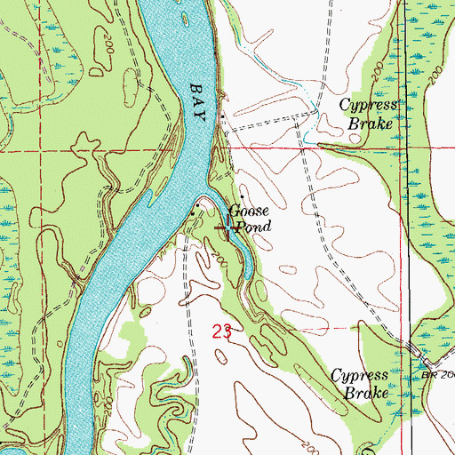 Topographic Map of Goose Pond, AR