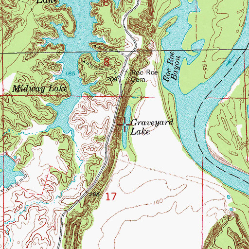 Topographic Map of Graveyard Lake, AR