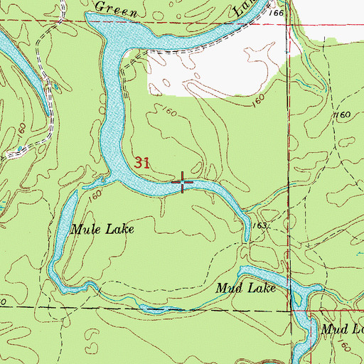 Topographic Map of Green Lake, AR