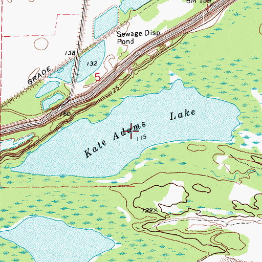 Topographic Map of Kate Adams Lake, AR