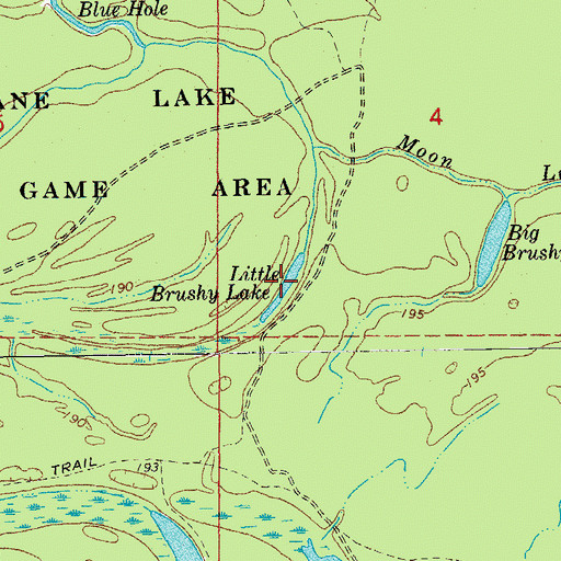 Topographic Map of Little Brushy Lake, AR