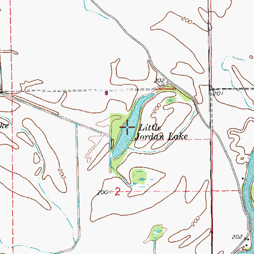 Topographic Map of Little Jordan Lake, AR