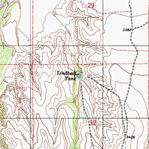 Topographic Map of Lindberg Tank, AZ