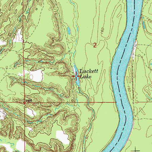 Topographic Map of Luckett Lake, AR