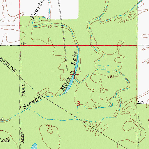 Topographic Map of Moon Lake, AR