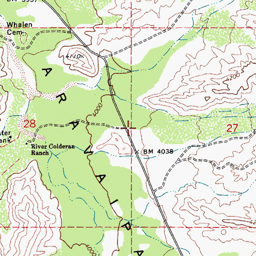 Topographic Map of Lindsey Canyon, AZ