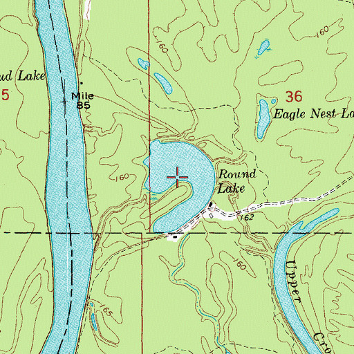 Topographic Map of Round Lake, AR