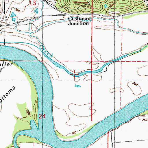Topographic Map of Ruddell Lake, AR