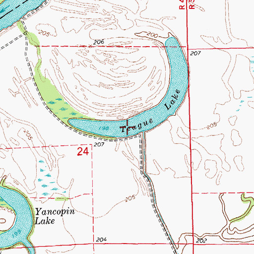 Topographic Map of Teague Lake, AR