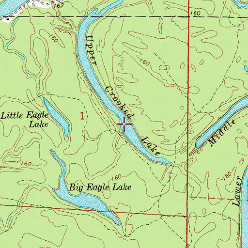 Topographic Map of Upper Crooked Lake, AR