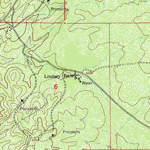 Topographic Map of Lindsey Ranch, AZ