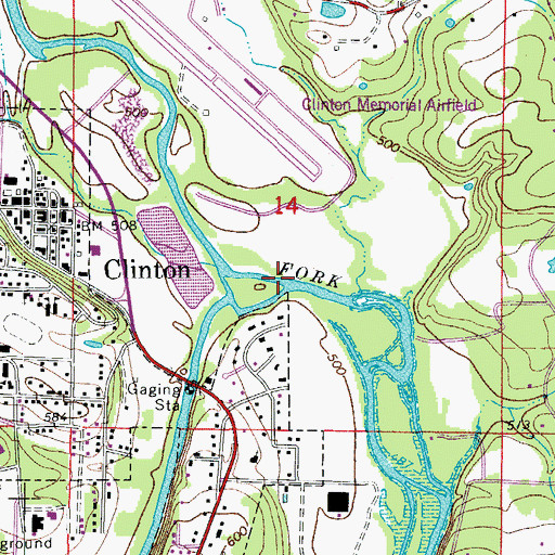 Topographic Map of Archey Creek, AR