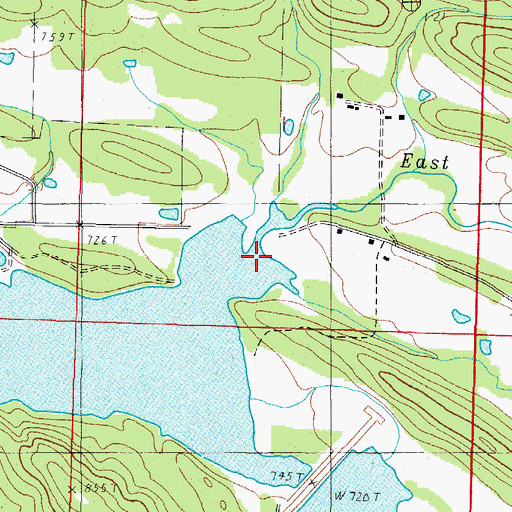 Topographic Map of Self Branch, AR