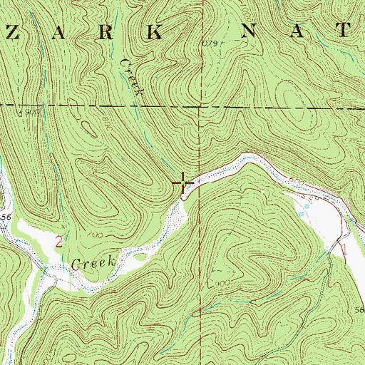 Topographic Map of Carney Creek, AR