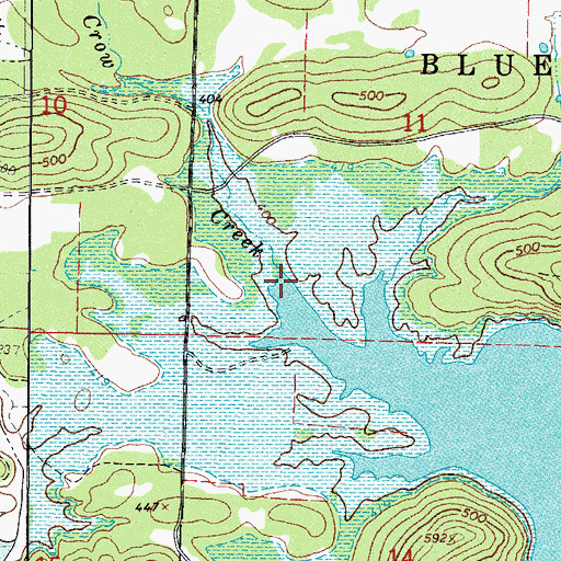 Topographic Map of Crow Creek, AR
