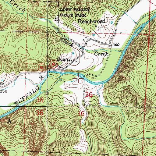 Topographic Map of Dry Creek, AR