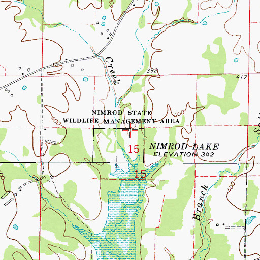 Topographic Map of Nimrod State Wildlife Management Area, AR