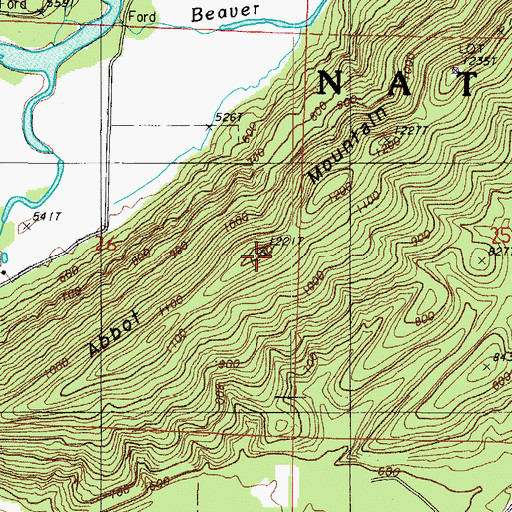 Topographic Map of Abbot Mountain, AR
