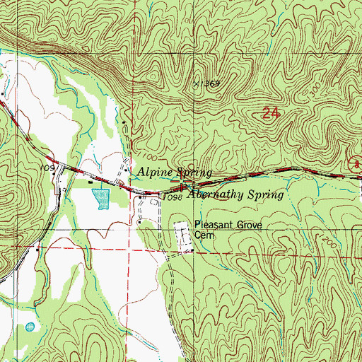 Topographic Map of Abernathy Spring, AR