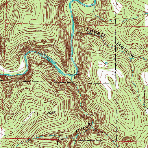 Topographic Map of Adkins Creek, AR