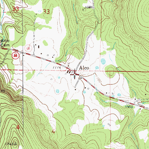 Topographic Map of Alco, AR