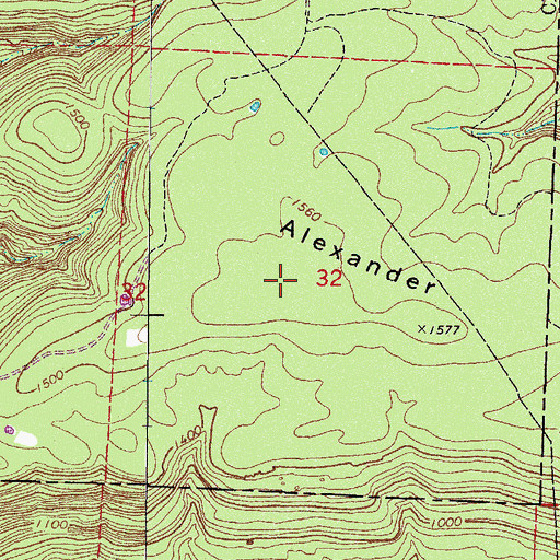 Topographic Map of Alexander Mountain, AR