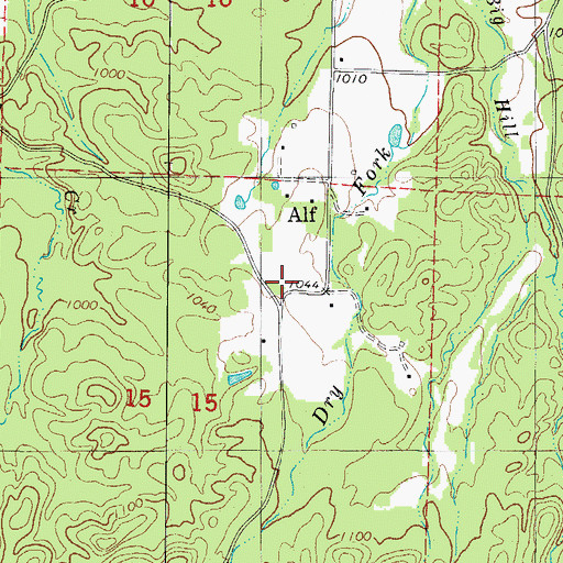 Topographic Map of Alf, AR
