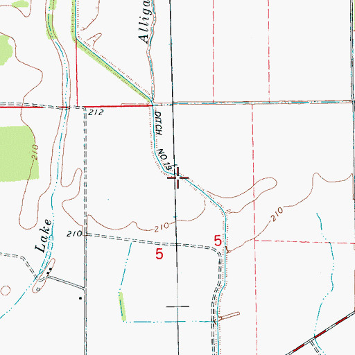 Topographic Map of Alligator Bayou, AR