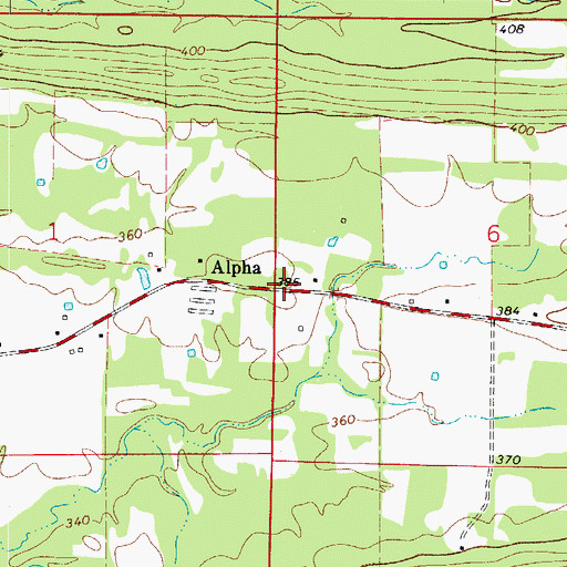 Topographic Map of Alpha, AR