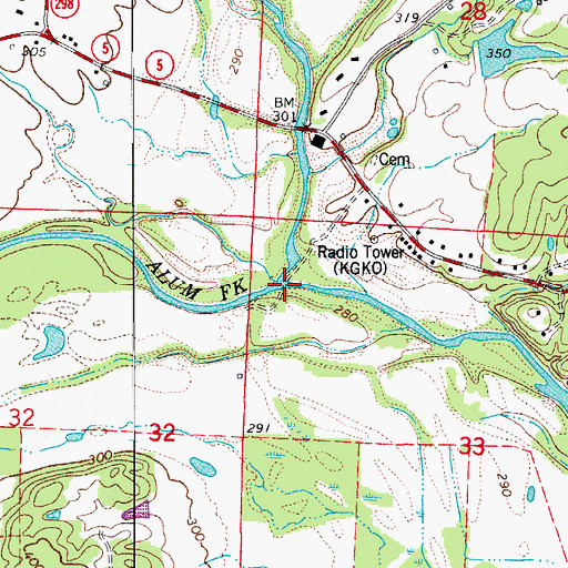 Topographic Map of Alum Fork Saline River, AR