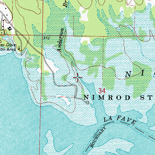 Topographic Map of Anderson Branch, AR