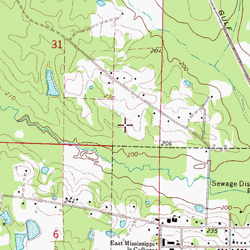 Topographic Map of Supervisor District 1, MS