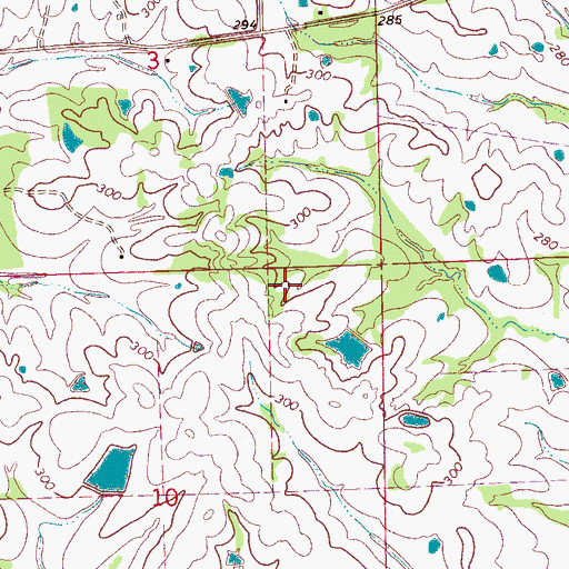 Topographic Map of Supervisor District 2, MS