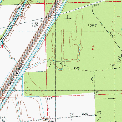 Topographic Map of Supervisor District 5, MS
