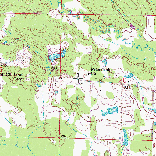 Topographic Map of Ennis Store (historical), MS