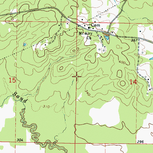 Topographic Map of Quinns Mill (historical), MS