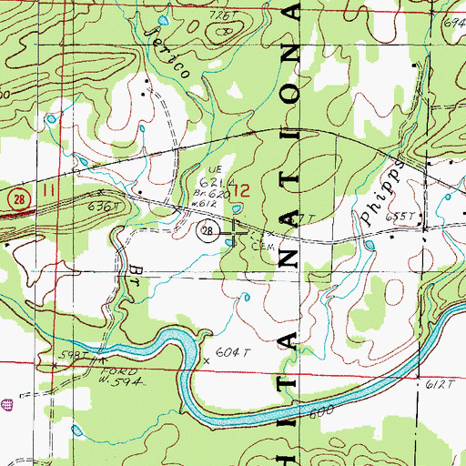 Topographic Map of Anthony Cemetery, AR