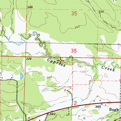 Topographic Map of Sykes Mill (historical), MS