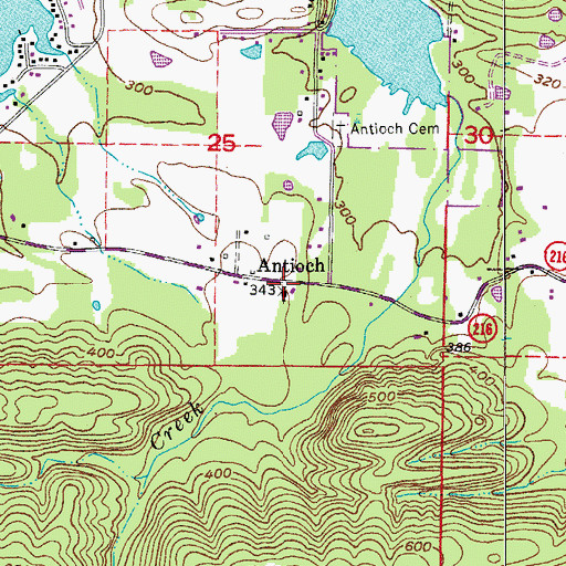 Topographic Map of Antioch, AR