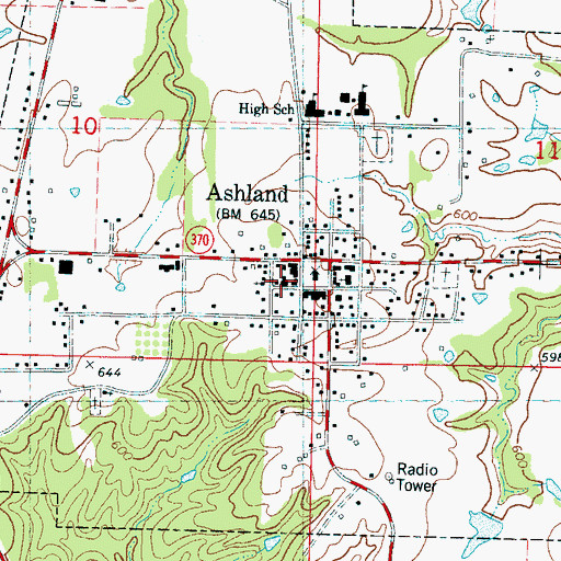 Topographic Map of Ashland Church of Christ, MS