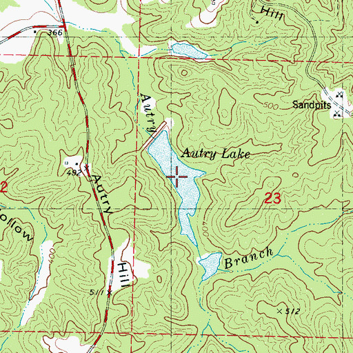 Topographic Map of Autry Lake, MS