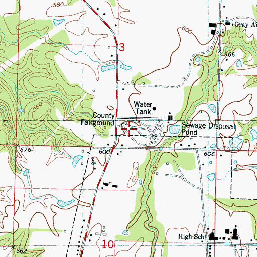 Topographic Map of Benton County Fairground, MS