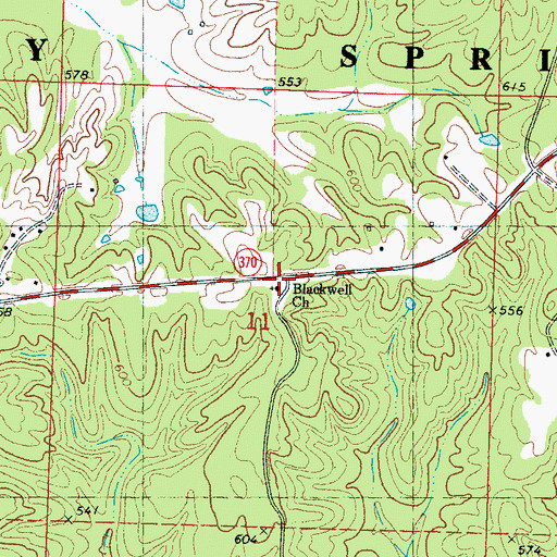 Topographic Map of Blackwell Church, MS