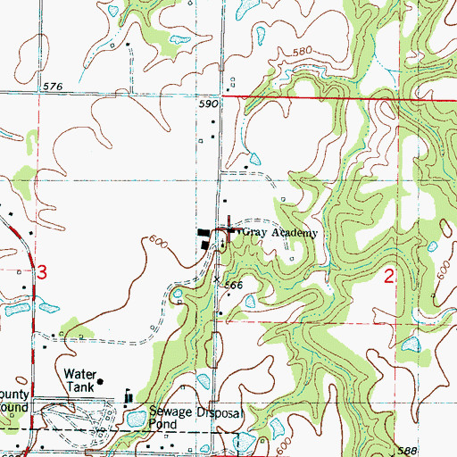 Topographic Map of Gray Academy, MS