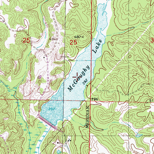 Topographic Map of McGaughy Lake, MS