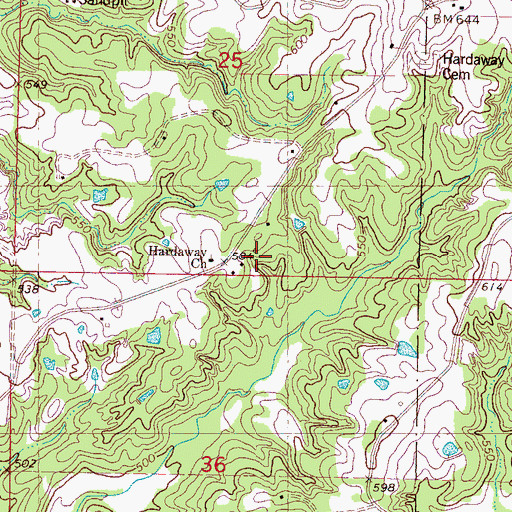 Topographic Map of Oak Forest (historical), MS