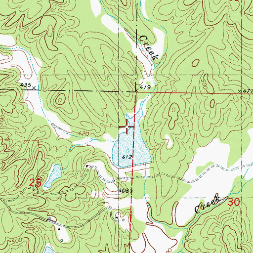 Topographic Map of Pleasant Hill Lake, MS