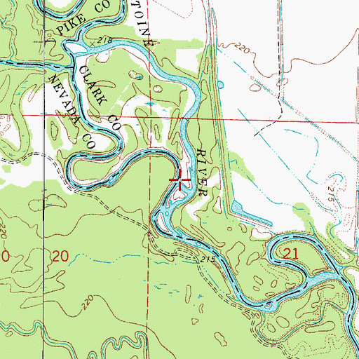 Topographic Map of Antoine River, AR